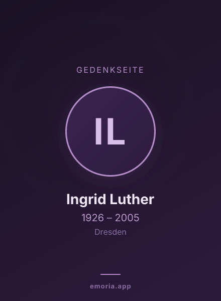 Gedenkportrait von Ingrid Luther