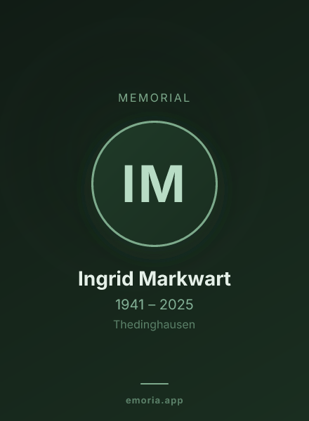 Memorial portrait of Ingrid Markwart