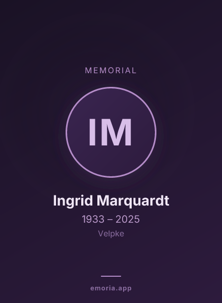 Memorial portrait of Ingrid Marquardt