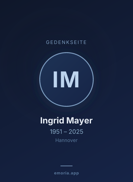 Gedenkportrait von Ingrid Mayer