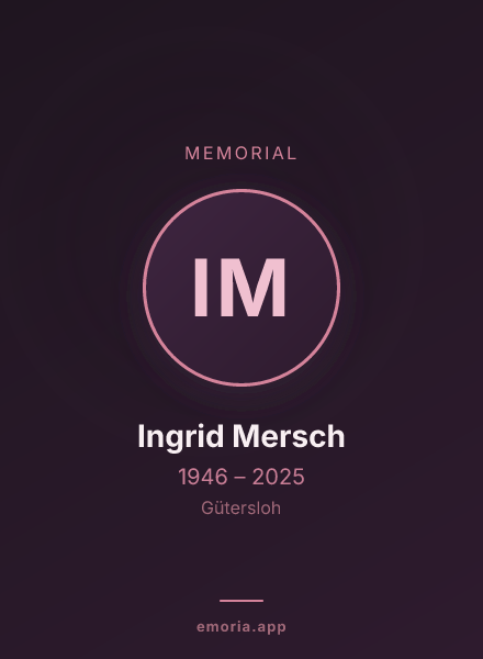 Memorial portrait of Ingrid Mersch