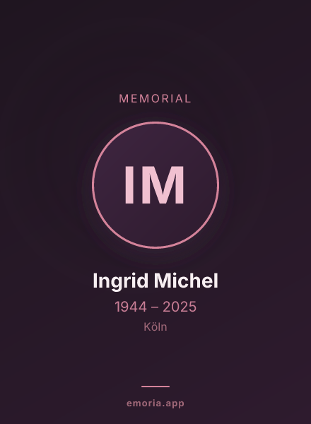 Memorial portrait of Ingrid Michel