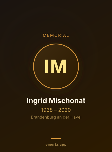 Memorial portrait of Ingrid Mischonat