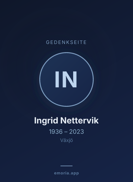 Gedenkportrait von Ingrid Nettervik