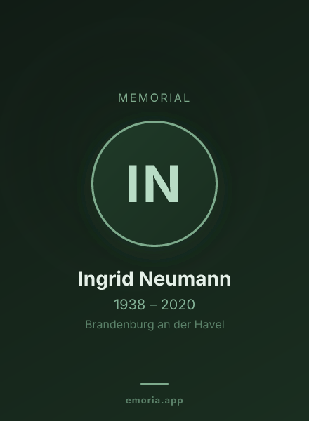 Memorial portrait of Ingrid Neumann