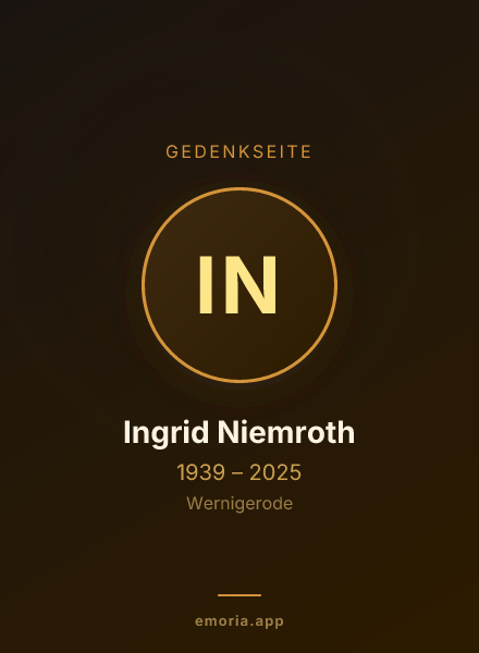 Gedenkportrait von Ingrid Niemroth