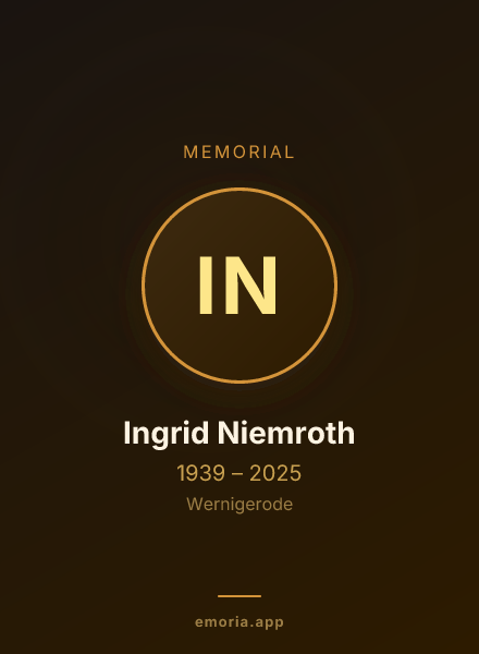 Memorial portrait of Ingrid Niemroth