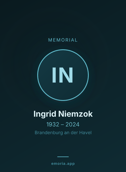 Memorial portrait of Ingrid Niemzok