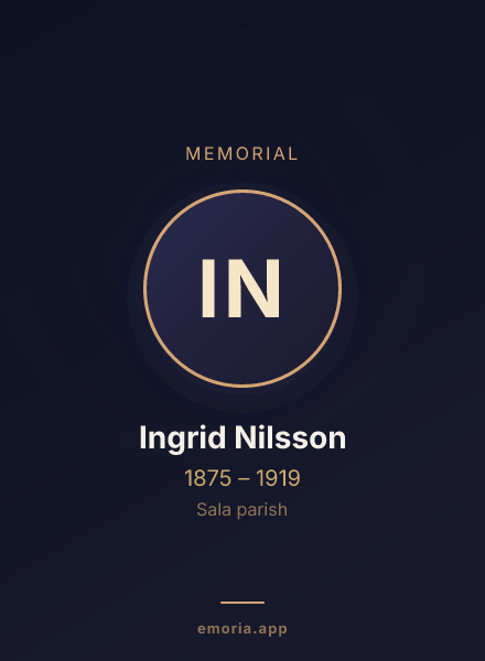 Memorial portrait of Ingrid Nilsson
