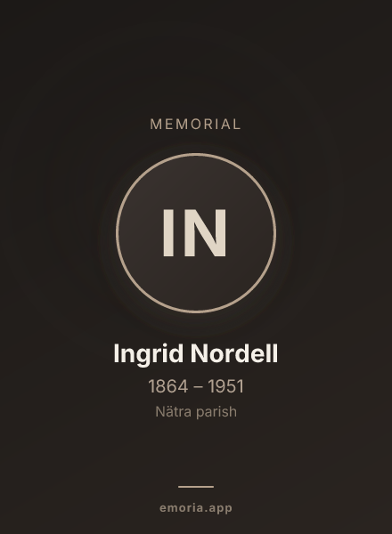 Memorial portrait of Ingrid Nordell