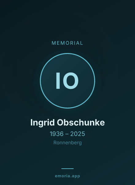 Memorial portrait of Ingrid Obschunke