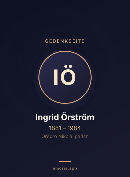 Gedenkportrait von Ingrid Örström