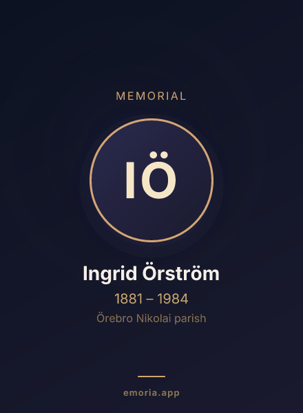 Memorial portrait of Ingrid Örström