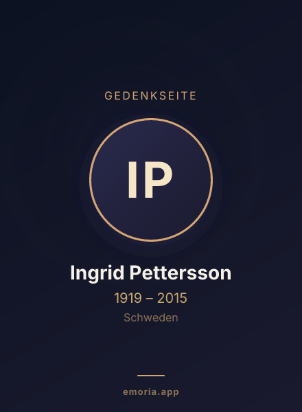 Gedenkportrait von Ingrid Pettersson