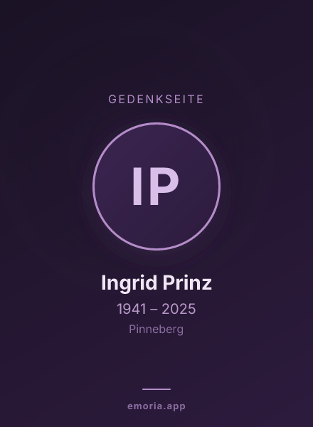 Gedenkportrait von Ingrid Prinz