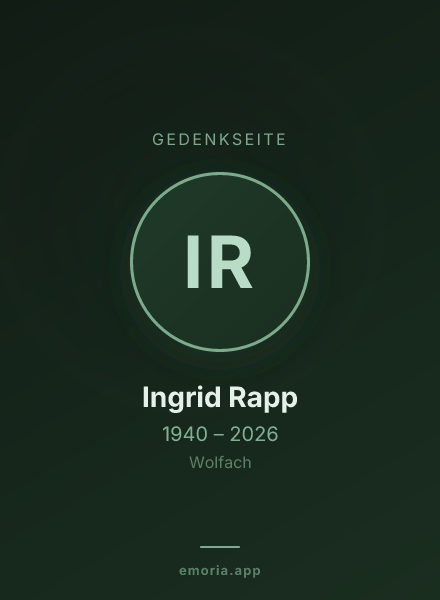 Gedenkportrait von Ingrid Rapp