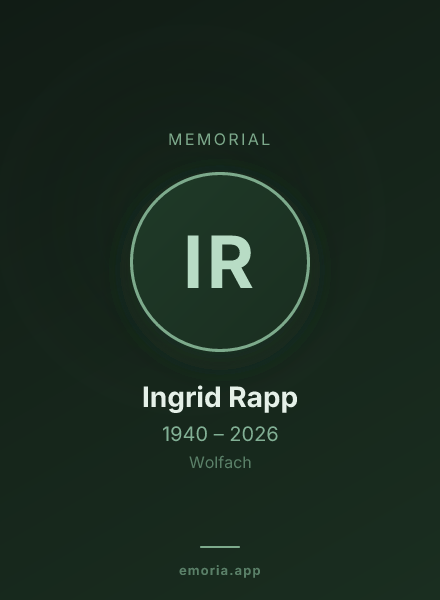 Memorial portrait of Ingrid Rapp