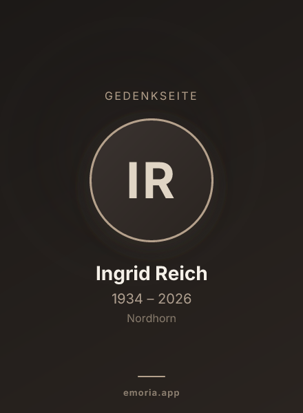 Gedenkportrait von Ingrid Reich