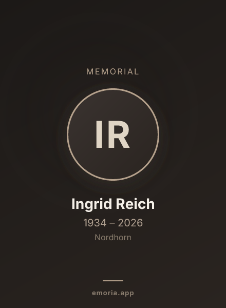 Memorial portrait of Ingrid Reich