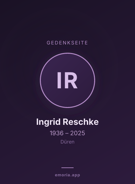 Gedenkportrait von Ingrid Reschke