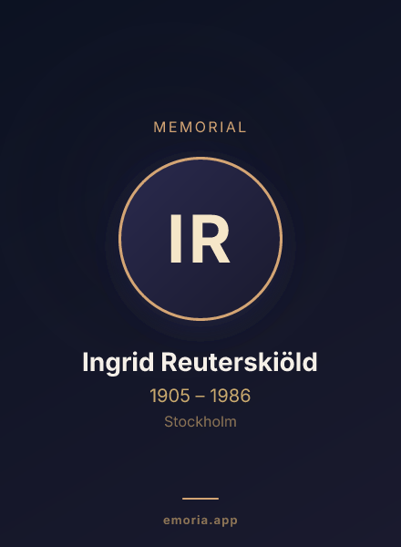 Memorial portrait of Ingrid Reuterskiöld
