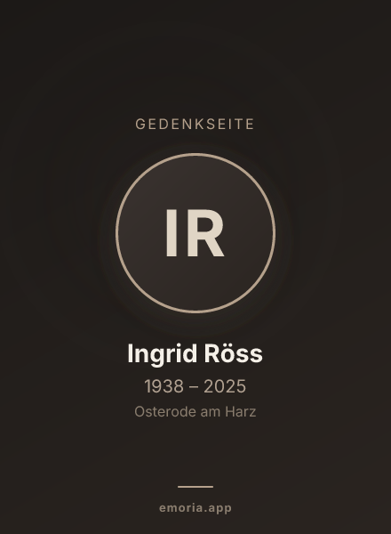 Gedenkportrait von Ingrid Röss