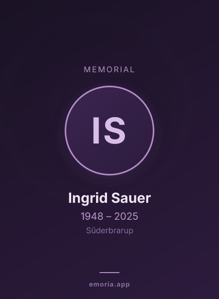 Memorial portrait of Ingrid Sauer