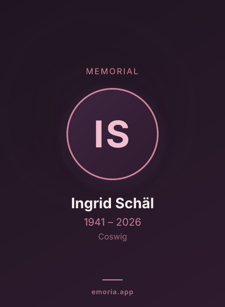 Memorial portrait of Ingrid Schäl