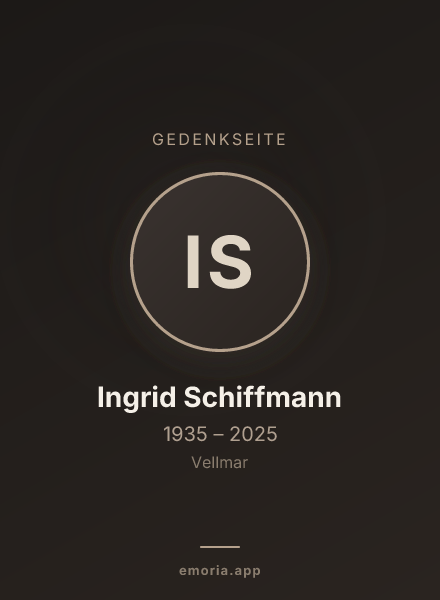 Gedenkportrait von Ingrid Schiffmann