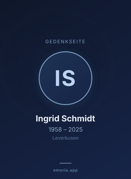 Gedenkportrait von Ingrid Schmidt