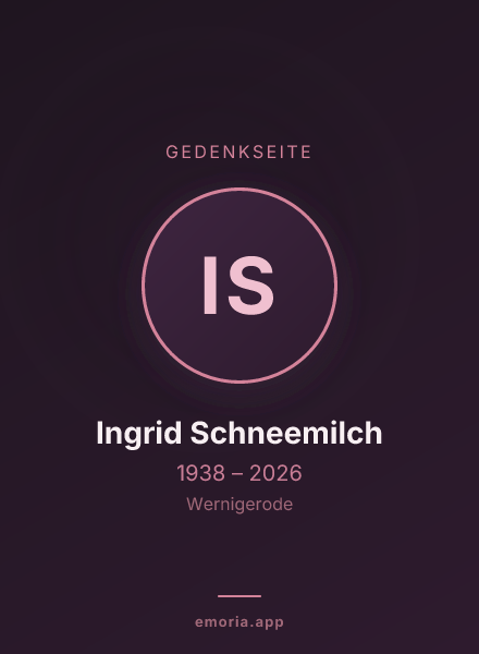 Gedenkportrait von Ingrid Schneemilch