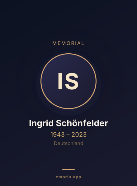 Memorial portrait of Ingrid Schönfelder