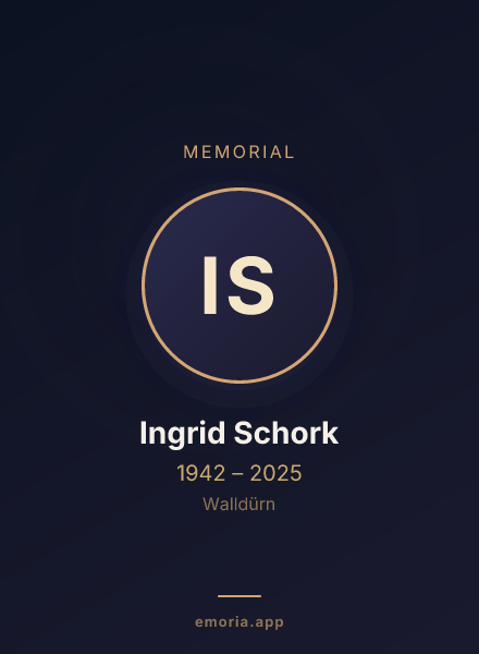 Memorial portrait of Ingrid Schork