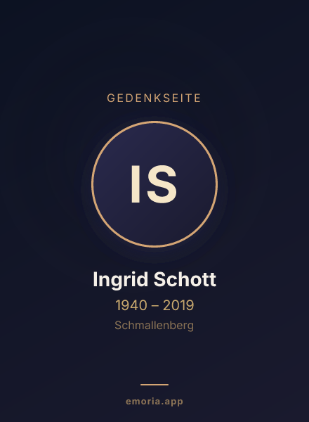 Gedenkportrait von Ingrid Schott