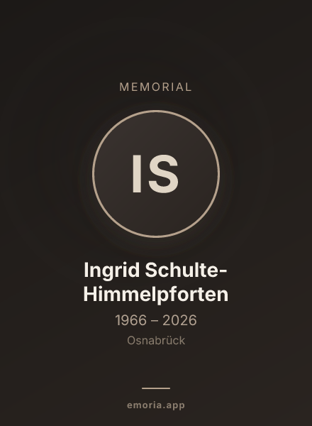 Memorial portrait of Ingrid Schulte-Himmelpforten