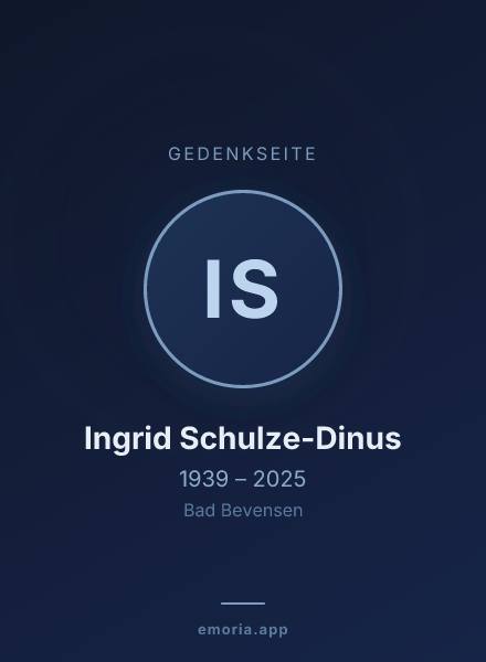 Gedenkportrait von Ingrid Schulze-Dinus
