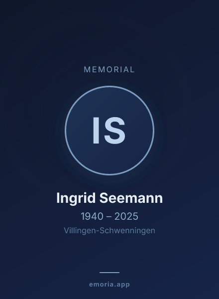 Memorial portrait of Ingrid Seemann