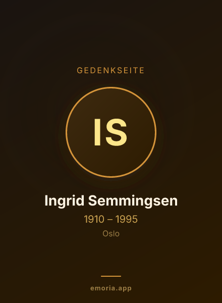 Gedenkportrait von Ingrid Semmingsen
