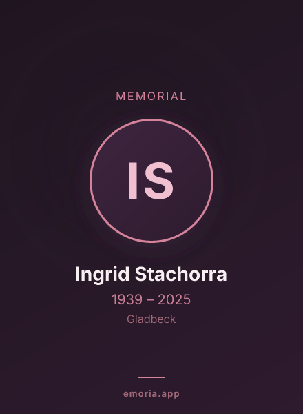 Memorial portrait of Ingrid Stachorra