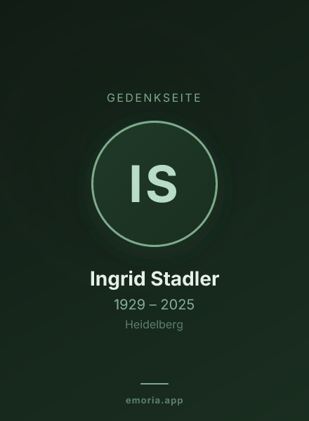 Gedenkportrait von Ingrid Stadler