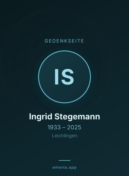 Gedenkportrait von Ingrid Stegemann