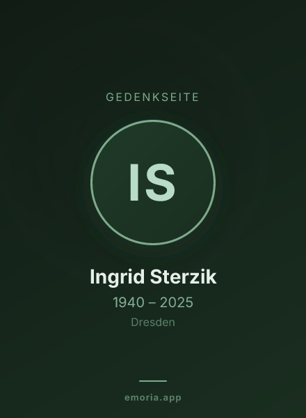 Gedenkportrait von Ingrid Sterzik