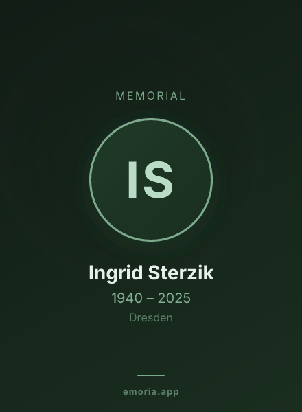 Memorial portrait of Ingrid Sterzik