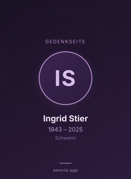 Gedenkportrait von Ingrid Stier