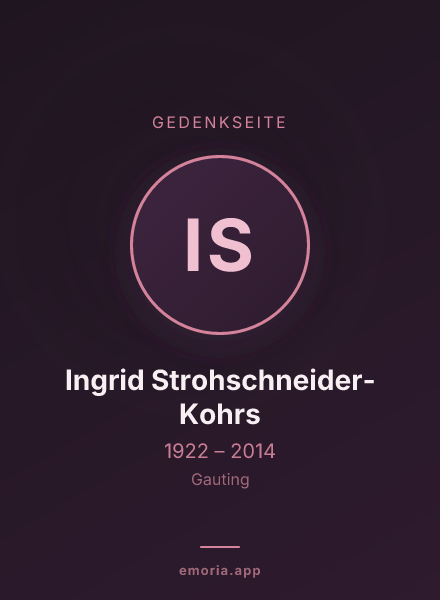Gedenkportrait von Ingrid Strohschneider-Kohrs