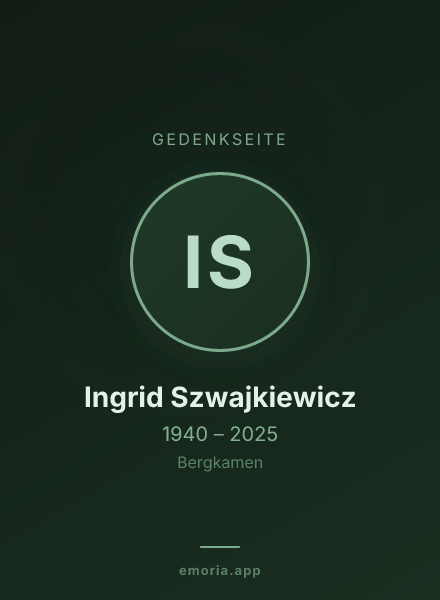 Gedenkportrait von Ingrid Szwajkiewicz