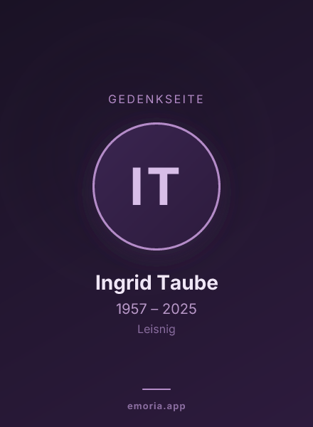Gedenkportrait von Ingrid Taube