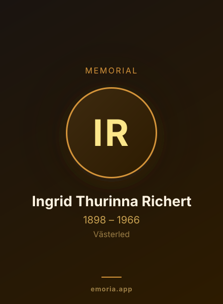 Memorial portrait of Ingrid Thurinna Richert