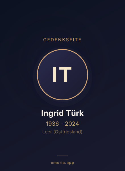 Gedenkportrait von Ingrid Türk