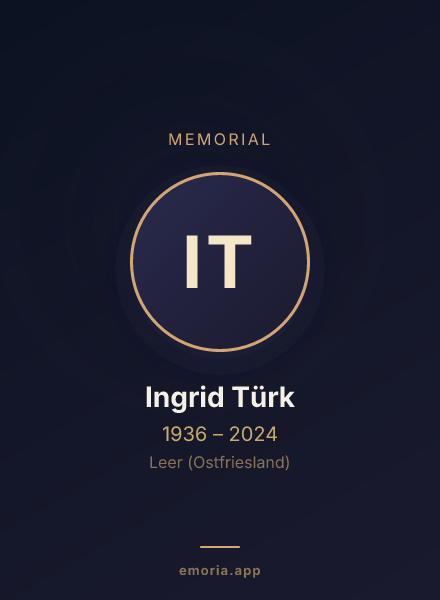 Memorial portrait of Ingrid Türk